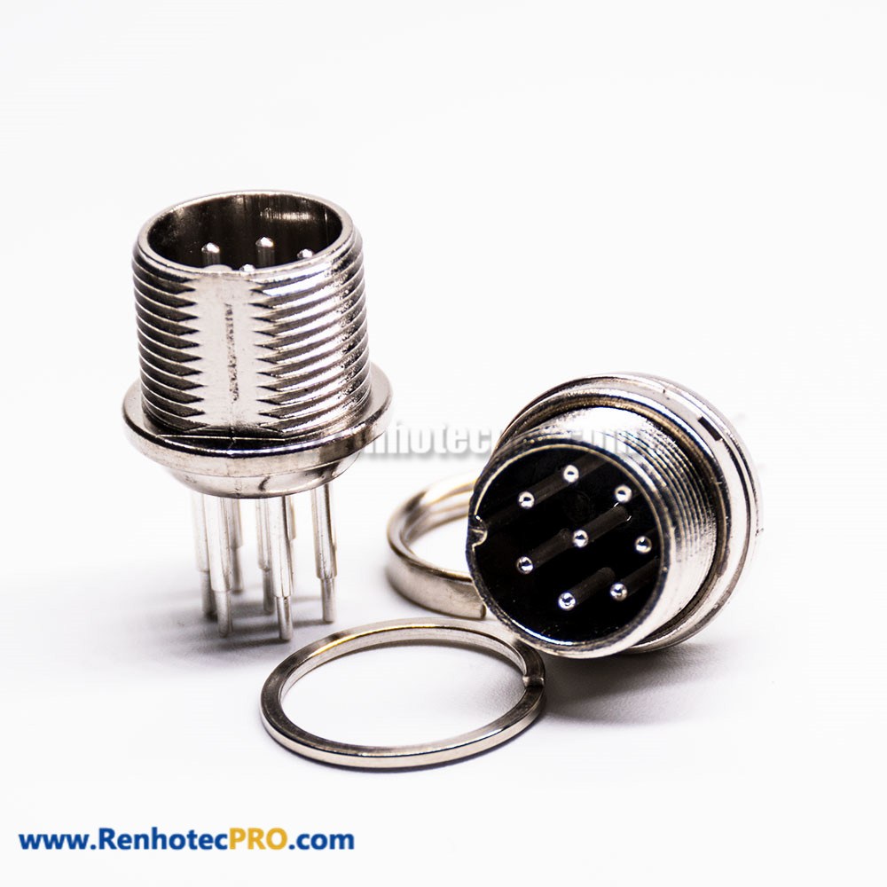 gx16 5 Pin Connector Straight Standard Type Male Socket Frount Bulkhead Solder Type For Cable