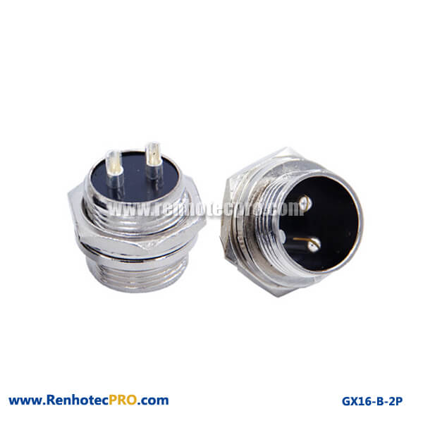 Circular Connector 2 Pin Straight Plug GX 16 Connector