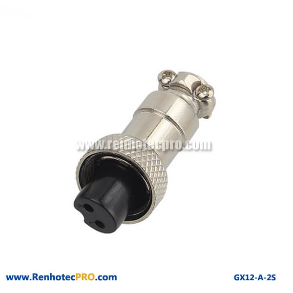 GX 12 Connector Socket 2 Pin Straight Female