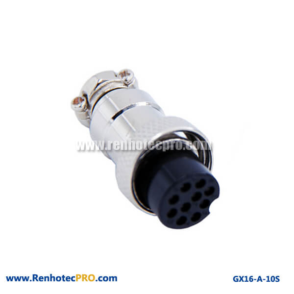 GX 16 10 Pin Socket Straight Plug Circular Connector