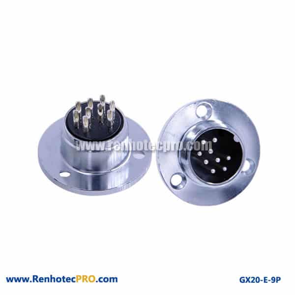 GX 20 9 Pin 3Hole Circular Flange Electrical Connector