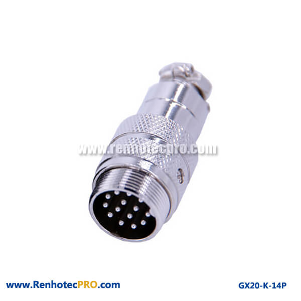 GX 20 Circular 14 Pin Plug Doking Cable Plug Connector