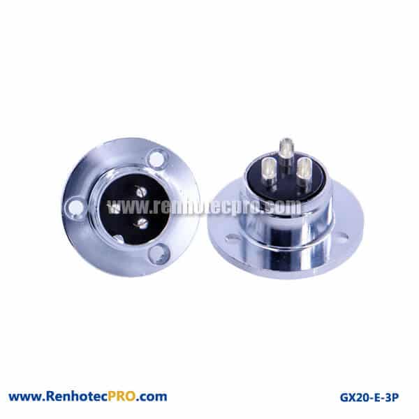 GX 20 Connector 3Hole Circular Flange 3 Pin Electrical Connector