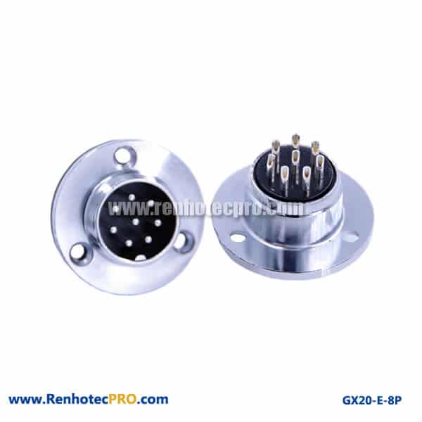 GX 20 Connector 3Hole Circular Flange 8 Pin Plug Electrical Connector