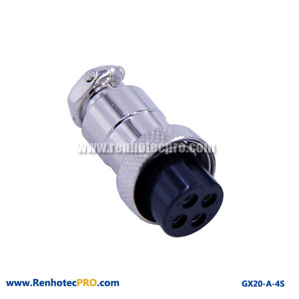 GX 20 Connector 4 Pin Socket Straight Plug Industrial Connector