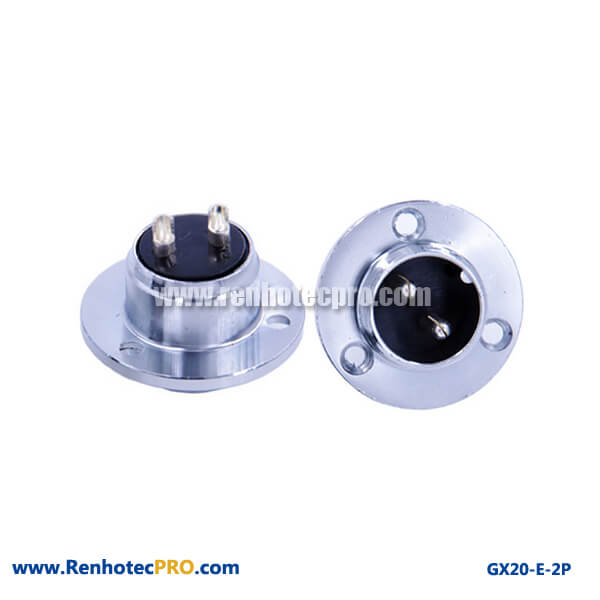GX 20 Connector for Coaxial Cable 2 Pin 3Hole Circular Flange