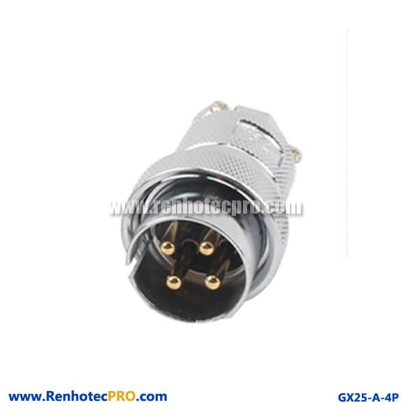 GX 25 Connector 4 Pin Reverse Straight Plug Industrial Connector