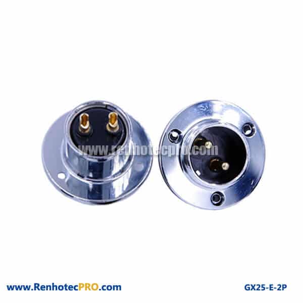 GX 25 Connector Plugs 3Hole Circular Flange Panel Mount Socket