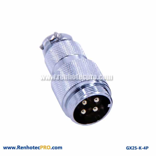 GX 25 Connector Straight Doking Cable Plug 4 Pin Electrical Connector