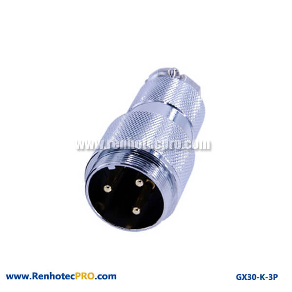 GX 30 Doking Cable Plug Straight 3 Pin Industrial Connector