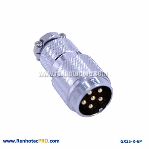 GX25 Connector Doking Cable Plug 6 Pin Aviation Connector