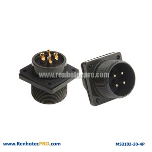 MS 5015 Connector 4 Pin Straight MS 3102 4 Hole Flange Mount ...