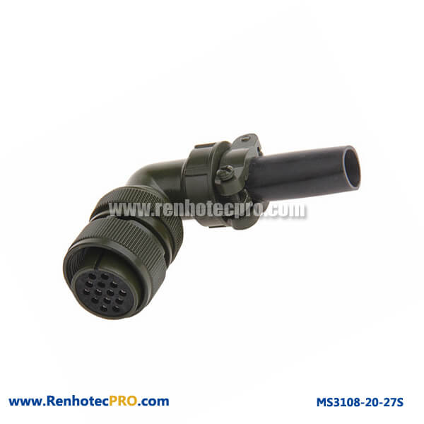 Military Specifitaion Connector 90 Degree Plug 14 Pins Socket
