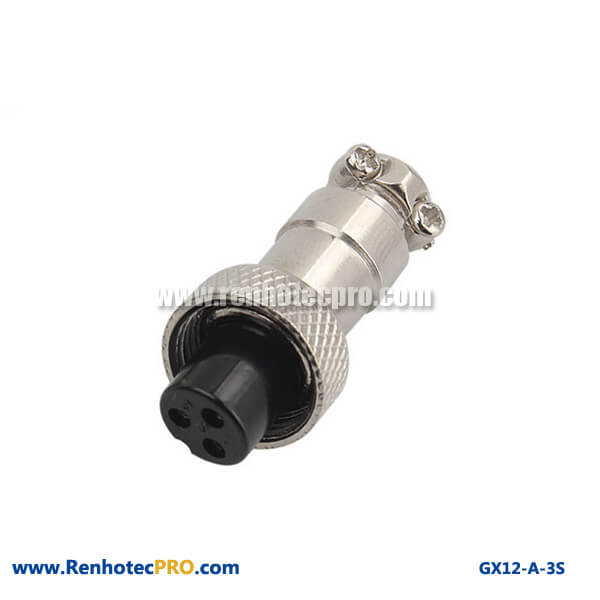 Videos GX 12 Connector Wire 3 Pin Socket Straight