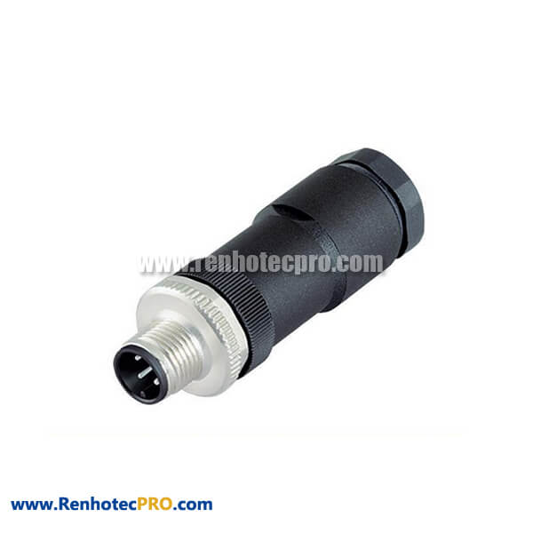 M12 Connector Male Straight Assembly Cable Plug With PG7PG9