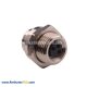 M8 3 Pin Female Connector Straight Bulkhead Front Mount