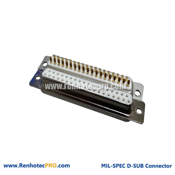 37 Pin Female D-sub Connector Straight with Machine Pin Solder Type for Cable