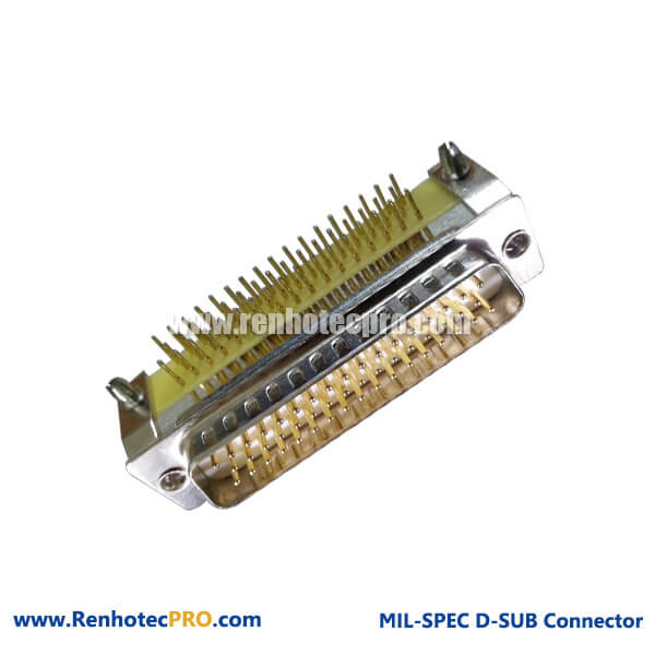 50 Pin D sub Female Connector Angled 3 Row With Machine pin for PCB