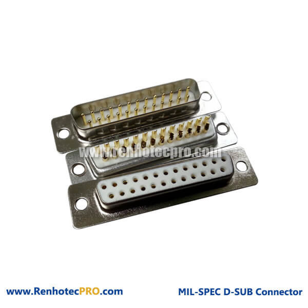 62 D sub Connector Pin Jack Straight Solder Type with Machine Pin