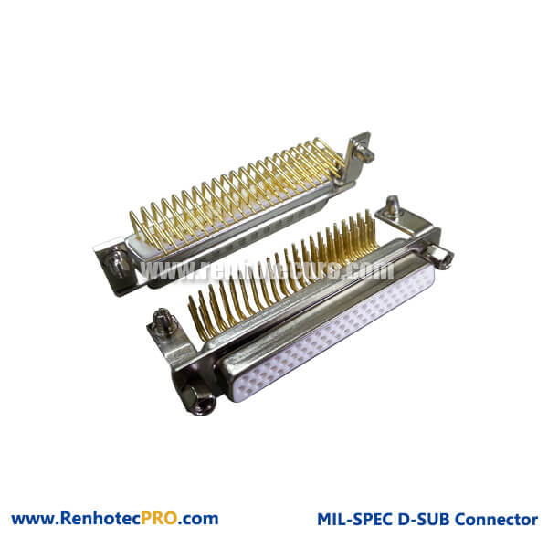 62-Pin High Density D-sub Connector Angled Female 3 Row with Machine Pin