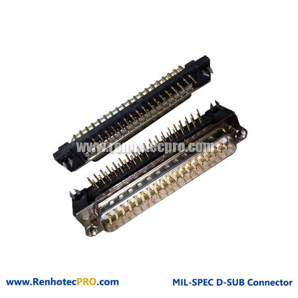 D sub 37 Pin Male Connector Angled for PCB Mount