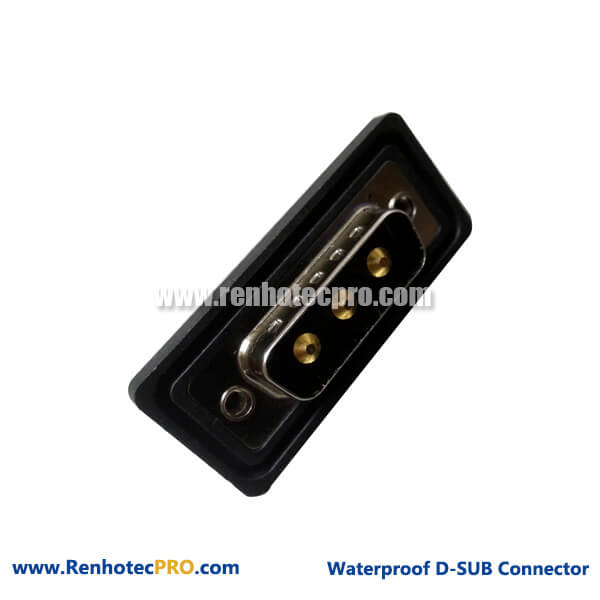 D-sub 3w3 Male Long Solder Pin Straight With Seal for Cable