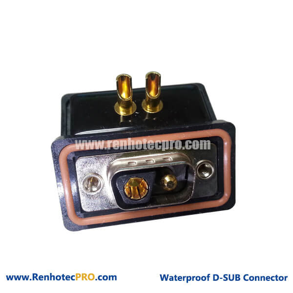 D-sub Combo Connector Watertight Straight 2V2 Male for RF Cable