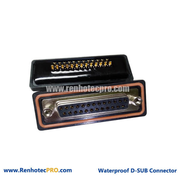 Sub D25 Female Connector Watertight Solder Type for Coax Cable