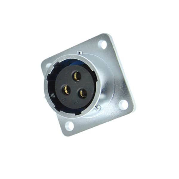 3 pin aviation connector Circular RA16 Waterproof Square Flange Female Receptacle