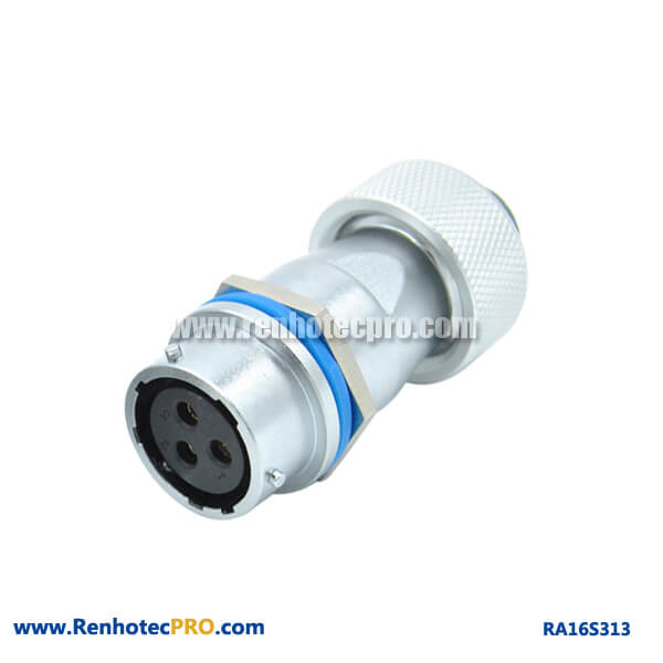 3 Pin Aviation Connector Circular RA16 Matel Hose Docking Female Receptacle