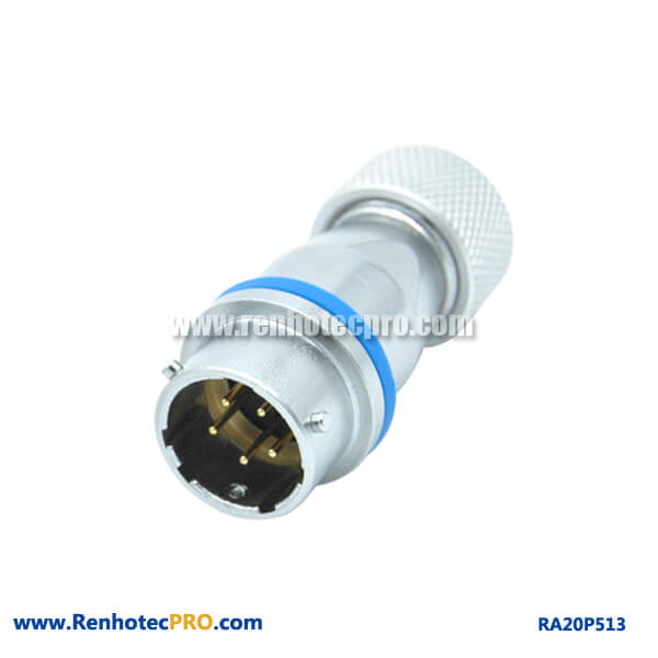 5 Pin Aviation Connector Industry Circular RA20 Metal Hose Docking Male Socket