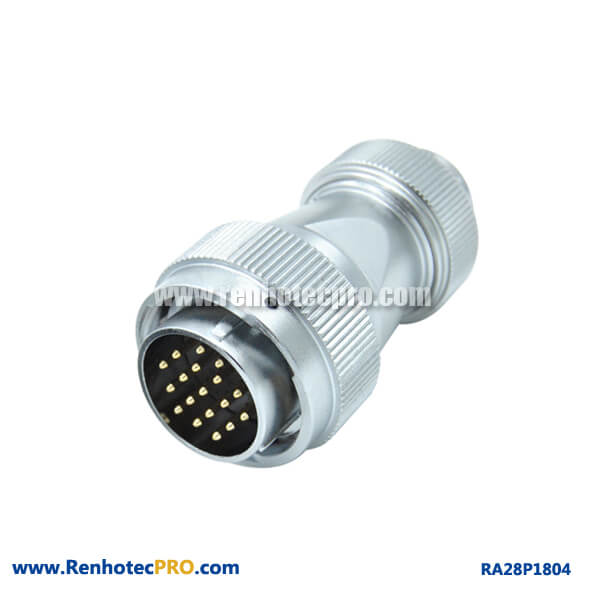 18 Pin Aviation Plug RA28 Screw Locking Industry Weatherproof Male Connector