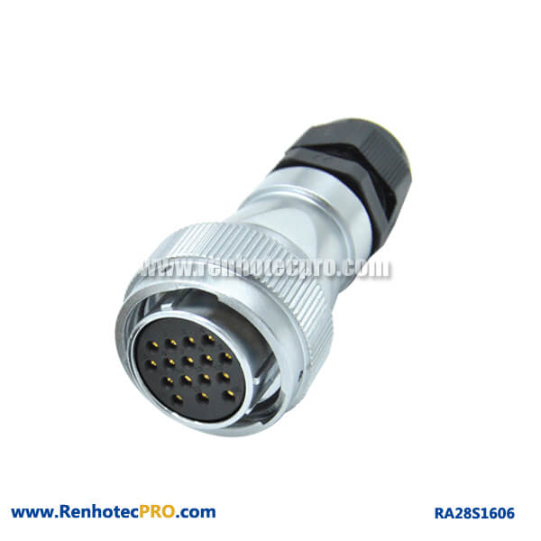 16 Pin Connector Female RA28 PG Waterproof Circular Industry Plug