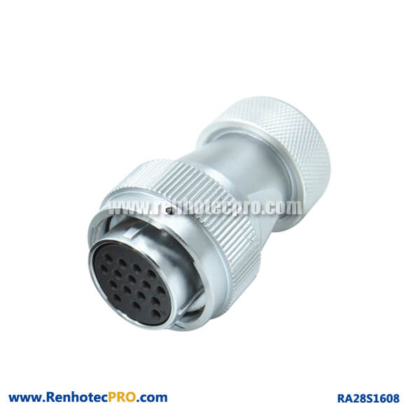 16 Pin Connector Types Metal Hose Plug Female Straight Circular Industry RA28