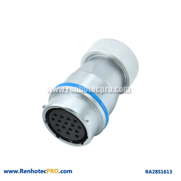 16 Pin Connector Female RA28 Watertight Metal Hose Docking Circular Receptacle