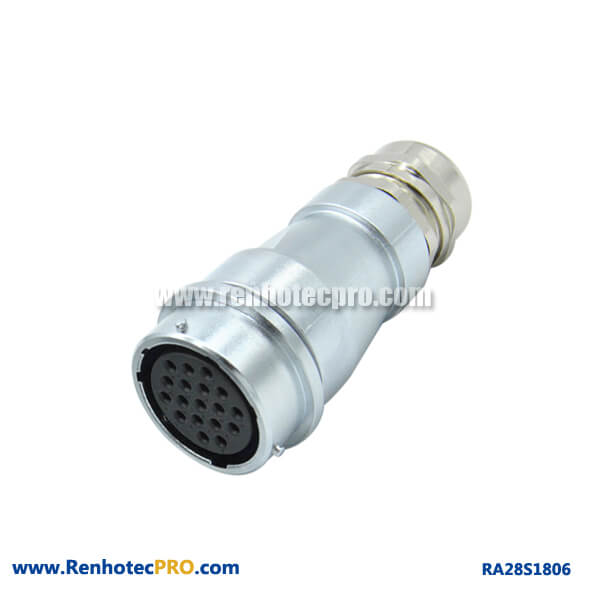 18 Pin Connector Female PG Industry Circular Waterproof Plug RA28