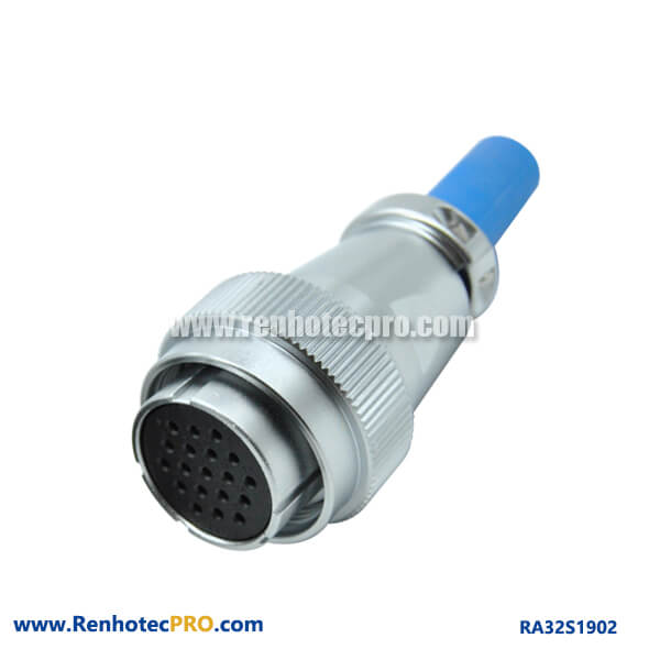 19 Pin Electrical Connector Circular Industry Weatherproof RA32 Cable Sheath Female Plug