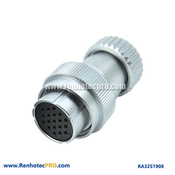 19 Pin Aviation Plug Female Watertight Industry RA32 Metal Hose Plug