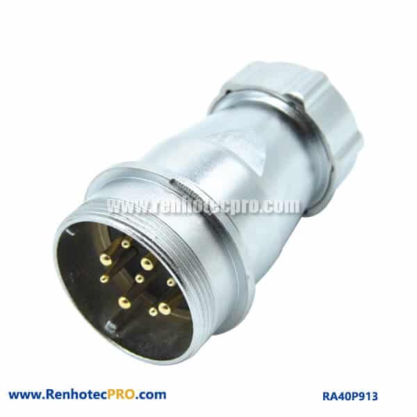 9 Pin Aviation Connector Industry Weatherproof RA40 Metal Hose Docking Male Socket