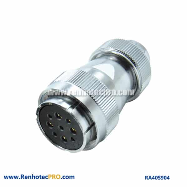 9 Pin Aviation Plug RA40 Straight Screw Locking Circular Waterproof Female Connector