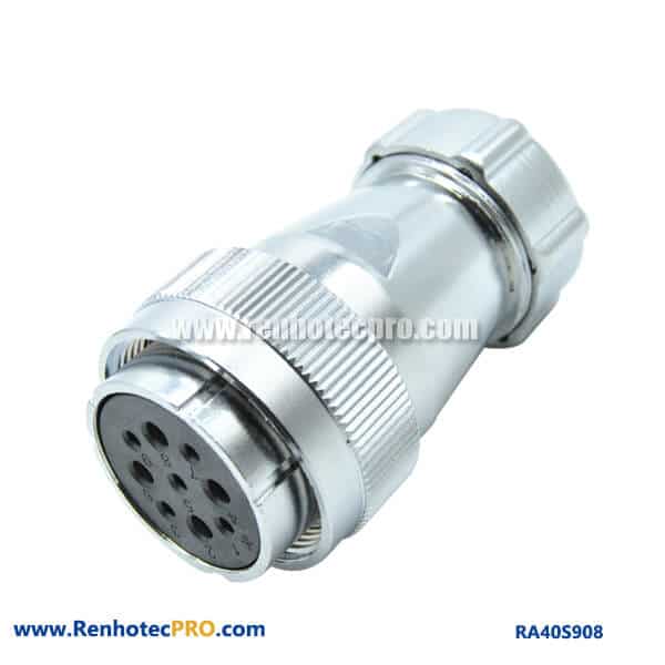 9 Pin Aviation Plug Female RA40 Metal Hose Circular Industry Connector