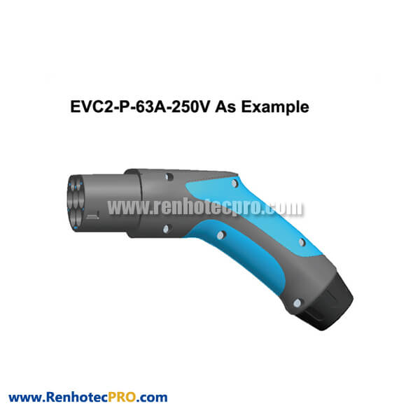 Electric Vehicle Charging Plugs EVC2 63A 250V New Energy Connector for Power Supply