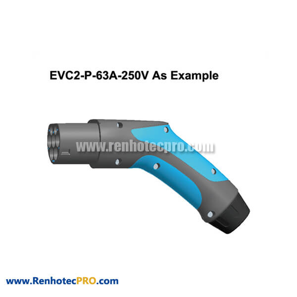 Electric Vehicle Charging Plugs EVC2 63A 250V New Energy Connector for Power Supply