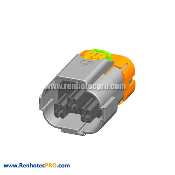 Connector For High Voltage Straight 2Pin Plastic Plug 3.6mm A Key High Voltage Interlock Connector