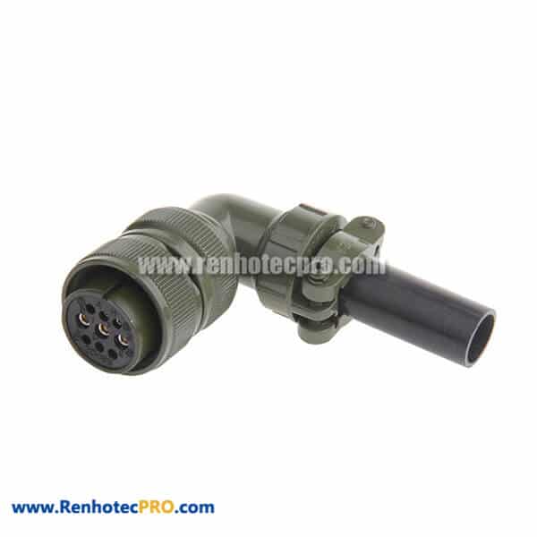 MS3108A20-18S Right Angle Plug 9 Contacts Solder Socket Threaded Circular Connector