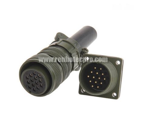 MS3102A20-27P Male Pins Solder Cup 14 Position Circular Connector Receptacle