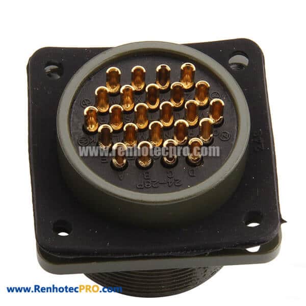 MS3102A2428P Circular MIL Spec Aluminum Alloy 24 Position Box Mount