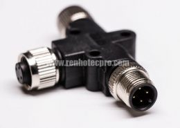 M12 4 pin A-coding T-type Splitter Adapter Male to Female