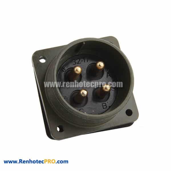 MS3102A32-17P Circular Box Mounting Receptacle 4 Pin plug connector