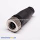 M12 5 pin B-coding Straight Female Plug Plastic Field Wireable Connector